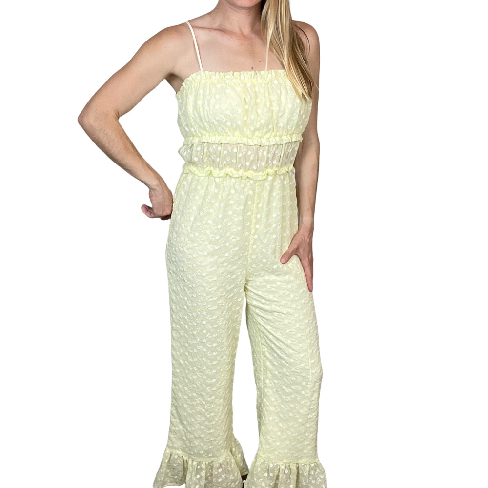 Majorelle Jumpsuit Floral Yellow Revolve Sylvan Light Yellow Jumpsuit Size Small - Picture 2 of 13